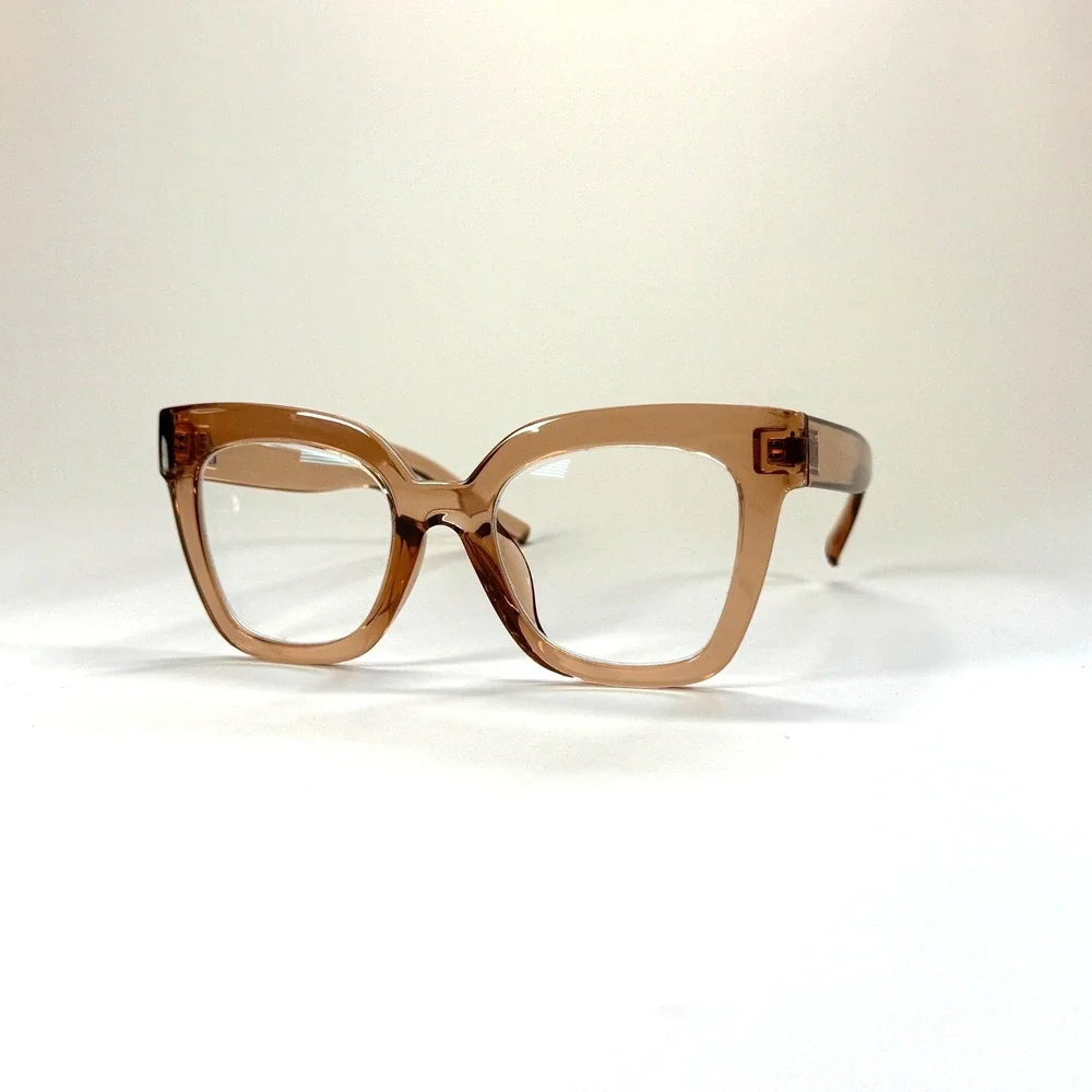 Zeelool VFT0269-02 Eyeglasses Frame Only 50-21-140 Champagne Chunky Full Rim